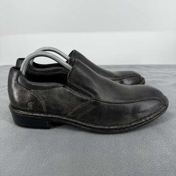 Born Omaha Distressed Black Brown Leather Slip On Loafers Men‎ 8.5 Casual main image 4